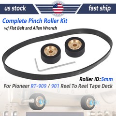 For Pioneer RT-909 RT-901 Reel to Reel Pinch Rollers Assembly & Wrench Flat Belt