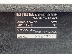 AIWA SX-Z26 Twin Duct 3-Way Reflect Speaker System Pair *Missing Grills*