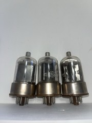 3 General Electric Made In Holland Black Plate Tubes TV7 Tested Strong