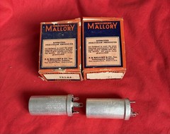 NOS MALLORY 15 uF 450V Capacitor good! type F.P. but without Paper Label 1″ dia