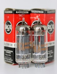 PAIR 12BH7A 7032 RCA MATCHED-PAIR AUDIO TUBES 1960s CRYSTAL-CLEAR TROPHY NOS NIB
