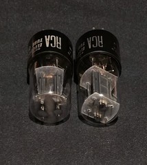 RCA 6SN7 GTB TUBE 1962 TOUGH DOGS 2 HOLE BLACK LADDER PLATES MATCHING SET
