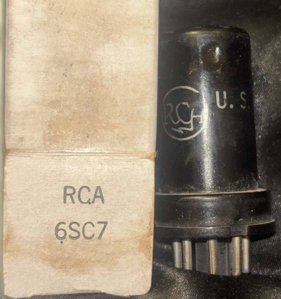 USN 1943 CRC RCA 6SC7 NOS NAVY WWII Fender 26 Tweed Deluxe Woody Guitar Amp Tube