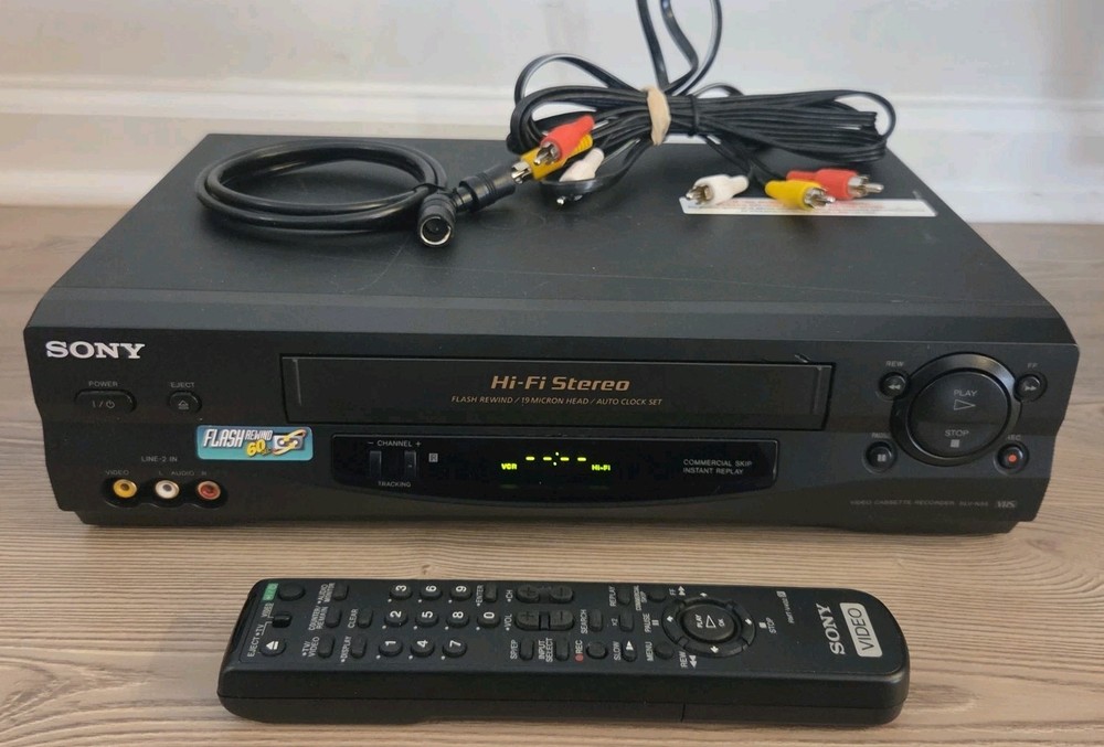Sony SLV-N55 Hi-Fi Stereo VHS VCR Video Cassette Recorder /w Remote Tested *Read