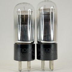 Tested Matched Pair National Union Type 20 Tubes (UX120 Equiv.) Engraved Bases