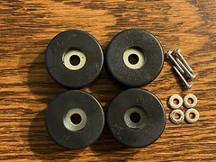 4 New FEET w/ hardware for Sansui AU-517 AU-717 Heavy-Duty Foot Parts