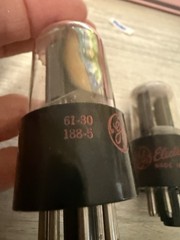 NOS Matched Quad GE 6SN7 GTB Red Label Side Getters OLD STOCK 60s