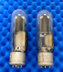 TWO GE VT-4-C Tubes / Matched Within 1% Gm / Amplitrex Tested +100% / 211 / 1940