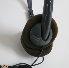 Vintage 80’s Aiwa HP-MO28 Plug-In Headphones, Adjustable Headband – Tested (#2)