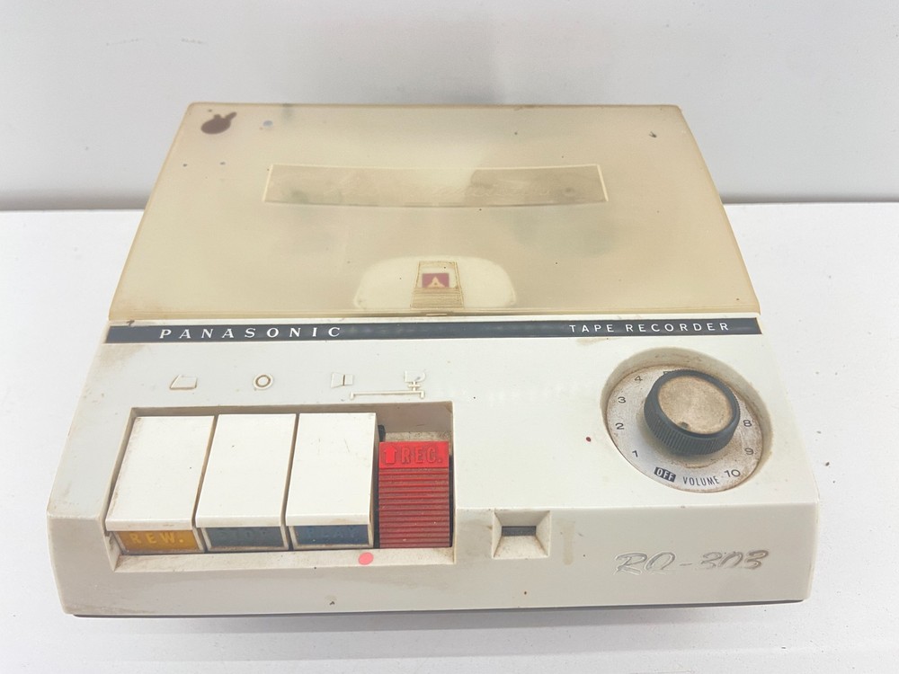 📼 Panasonic RQ-303 Reel-To-Reel Tape Recorder Plus Microphone ~ Limited Testing