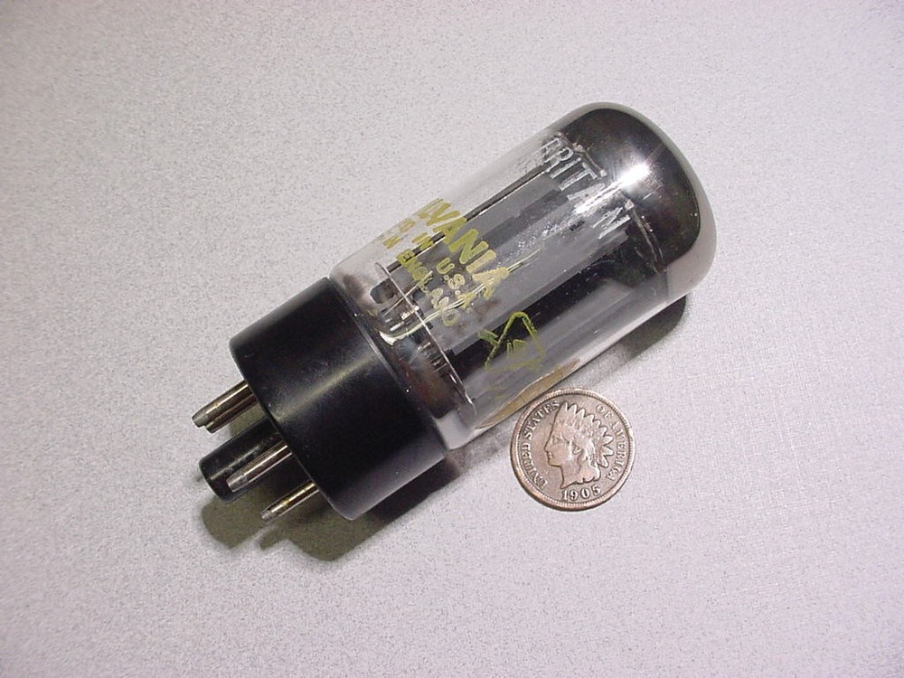MULLARD BLACKBURN SYLVANIA CO-BRANDED 5AR4 GZ34 RECTIFIER TUBE (tested strong)
