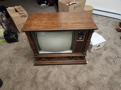 Zenith Vintage Wood Console Color CRT Television Set TV