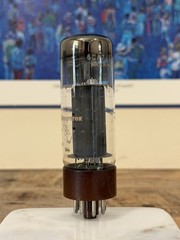 Amperex Bugle Boy EL34 6CA7 Tube XF4 DD Getter Brown Base Holland TV7 TESTED +