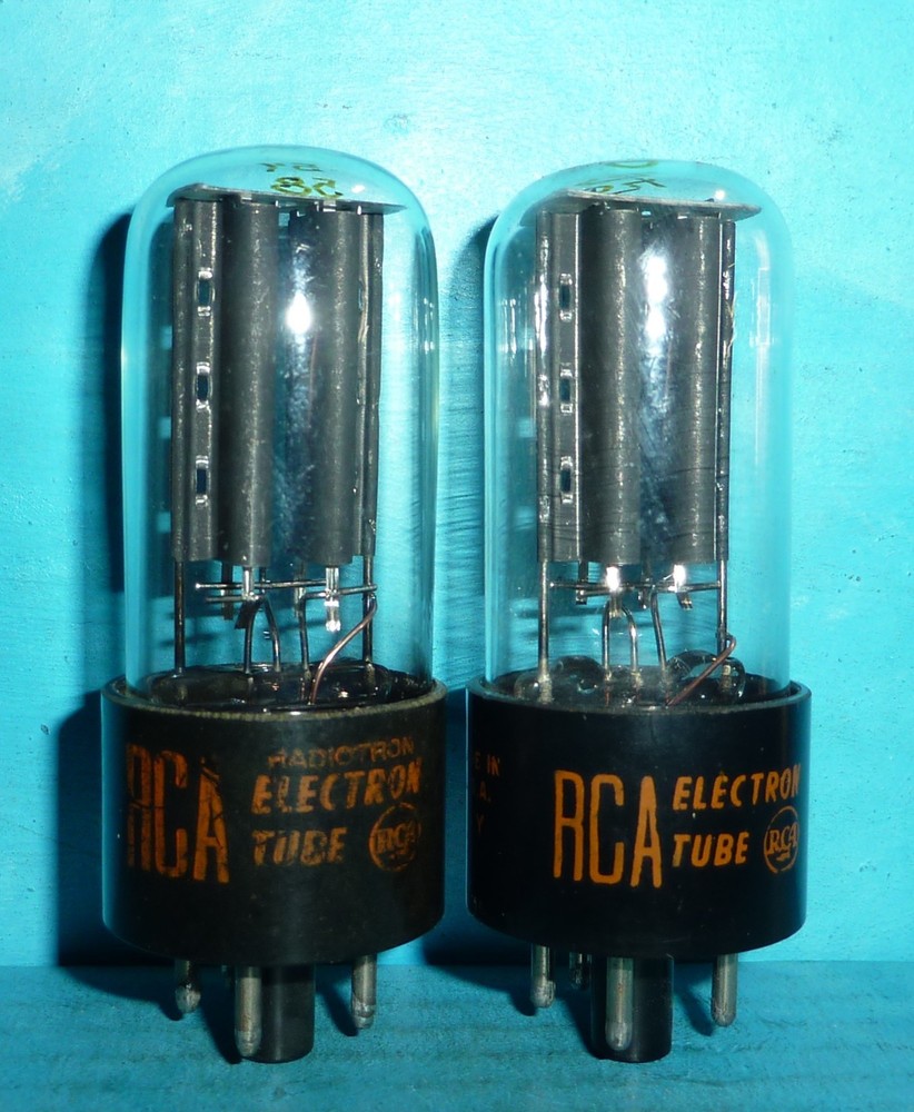 2 RCA 5Y3GT Rectifier Tubes Black Plates D Getters Matched Tests