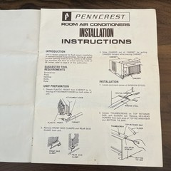 VTG AIR CONDITIONER MANUALS /GE FASHIONETTE & JC PENNEY PENNCREST 1970s
