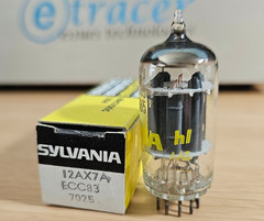 7025 SYLVANIA 17MM PLATE VINTAGE TUBE 12AX7 NOS NIB (1973) *eTRACER* #12L
