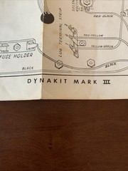 Dynakit MARK III ORIGINAL Instructions For Assembly + Diagram