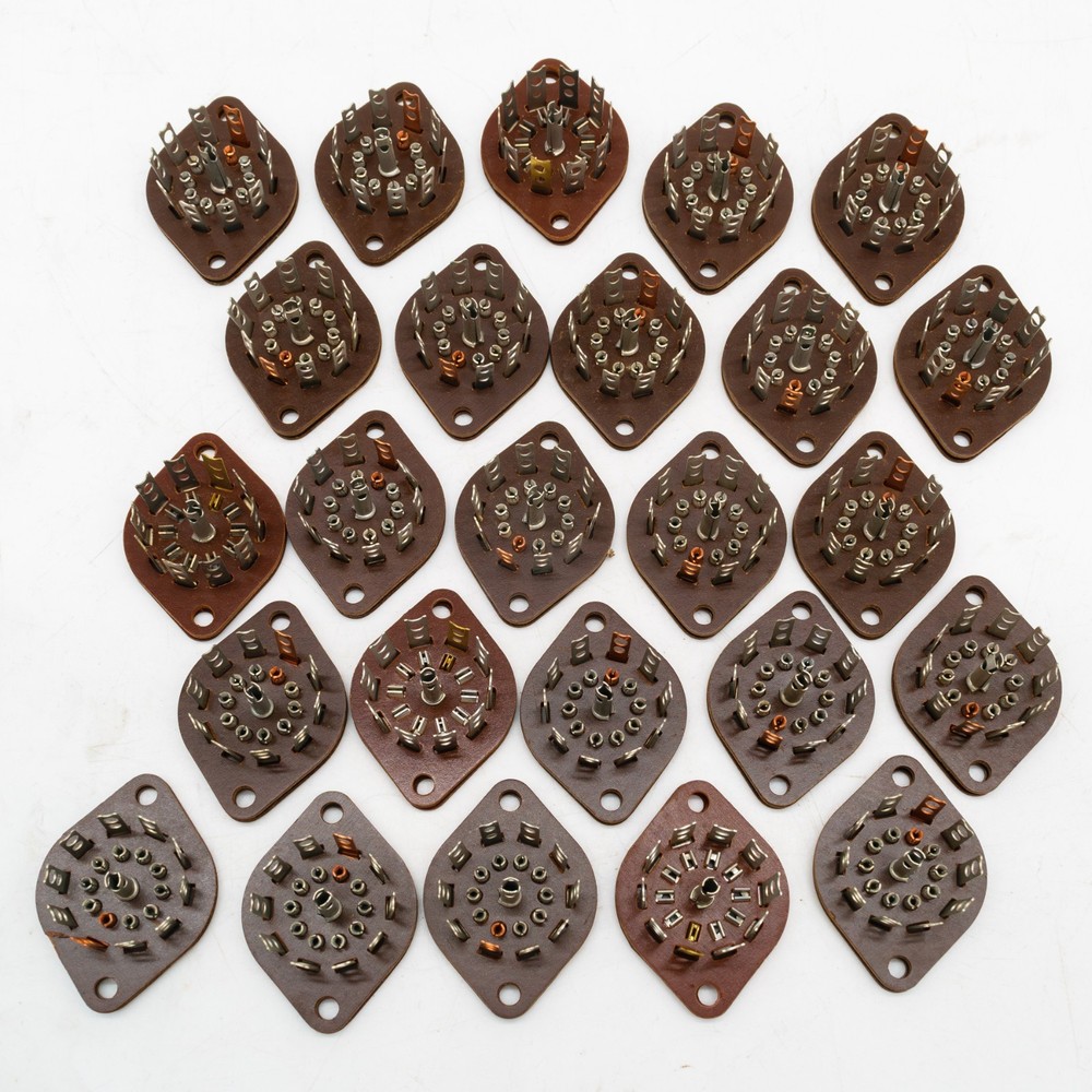 NOS 9-Pin Phenolic Wafer Vacuum Tube Socket | Lot of 25