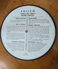 Vintage Philco 4-Speed High Fidelity Record Changer Instruction Manual P-7772-1