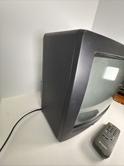 Vintage Sharp 13″ Retro Gaming CRT TV 13N-M100B Front AV Tested Working- W/ Remo
