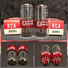 RCA 5691 6SL7 GT TUBE 1957 10,000 HOUR RED BASE PERFECT MATCHING SET NIB