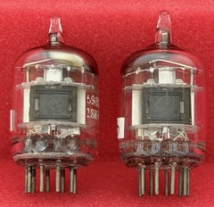 Two GE 6386 Tubes /Amplitrex Tested / D Getters / x3 Mica / Black Plates 1950’s