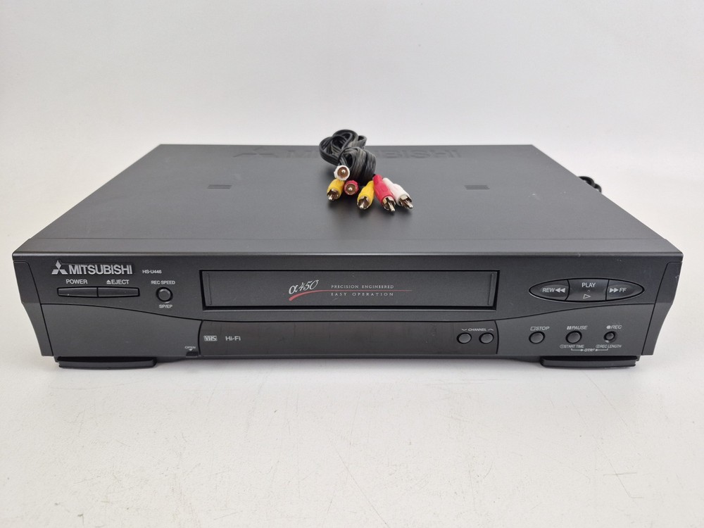 Mitsubishi HS-U446 VHS Hi-Fi 4 Head VCR Tested Working RCA Inputs No Remote