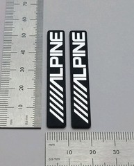 Alpine Speaker And Equipment Badge Logo Emblem Premium Silver Pair With Adhesive