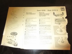 DUAL 1229 Q TURNTABLE With Dust cover and Owner’s Manual