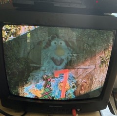 Vintage 2002 Sharp 13N-M100B CRT TV Front Inputs Retro Gaming w Remote & Manual