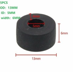 5pcs 13mmx6x5 Pinch Roller TIRE for Sharp GF-700/ GF-777/ GF-800 Stereo Player