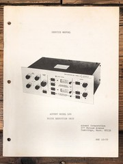 Advent Model 100 Noise Reduction Unit Service Manual *Original*