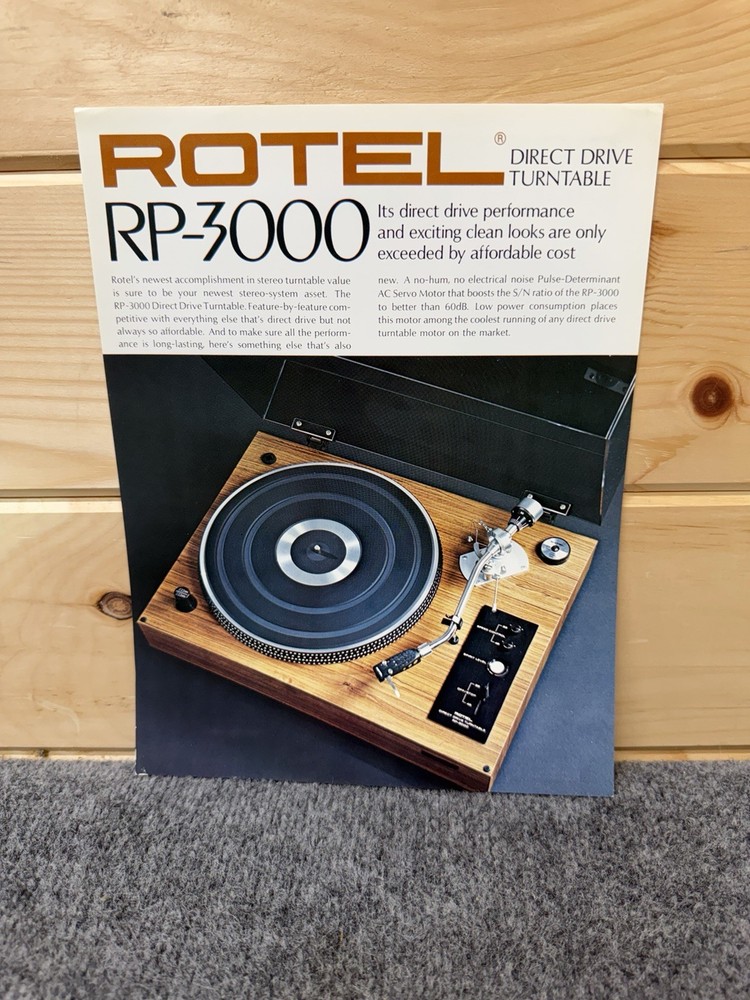 ⭐️Original Rotel RP-3000 Stereo Turntable Dealer Sales Brochure Very Nice!⭐️