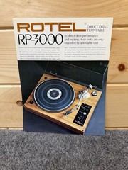 ⭐️Original Rotel RP-3000 Stereo Turntable Dealer Sales Brochure Very Nice!⭐️