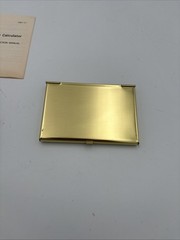 Credit Card Calculator with Brass Case Vintage LCD Taiwan Futura