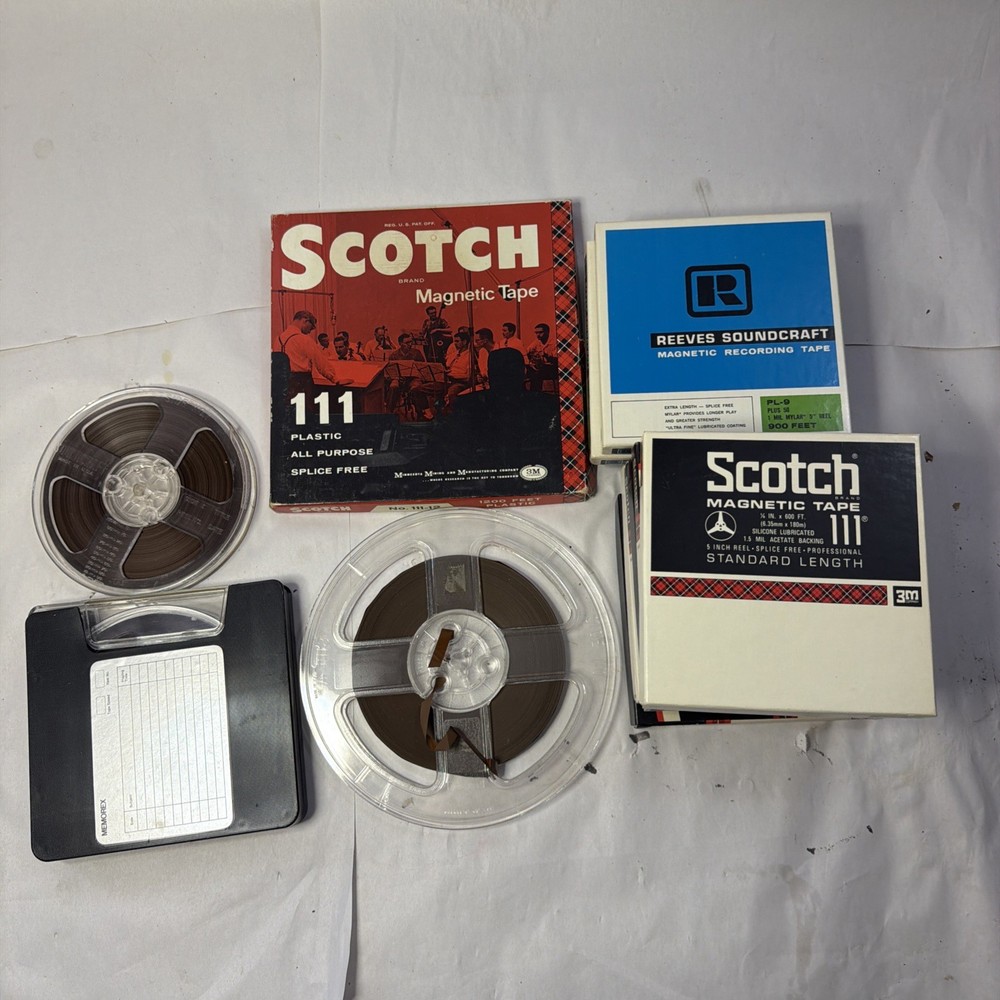 Lot of (13) 3M Scotch, Reeves Soundcraft Recording Reel To Reel Tape