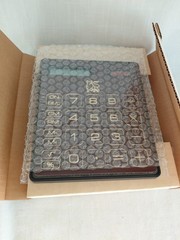 Vintage VITRONIC Solar/Battery Calculator 1980’s NIB Faux Leather Full Size Good