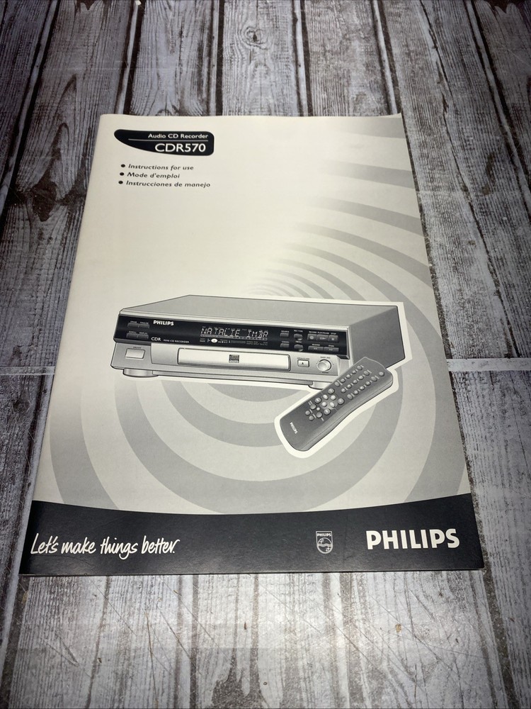 Philips CDR570 Audio CD Recorder Instruction Manual OEM