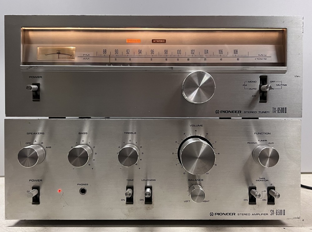 Vintage Pioneer SA-6500 II TX-6500II, 25W AM/FM Stereo Combo 1976 Fully Serviced