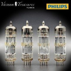 EL84 ( 6BQ5 ) AMPEREX PHILIPS O Getter KM4 Heerlen Matched Tubes Made in Holland