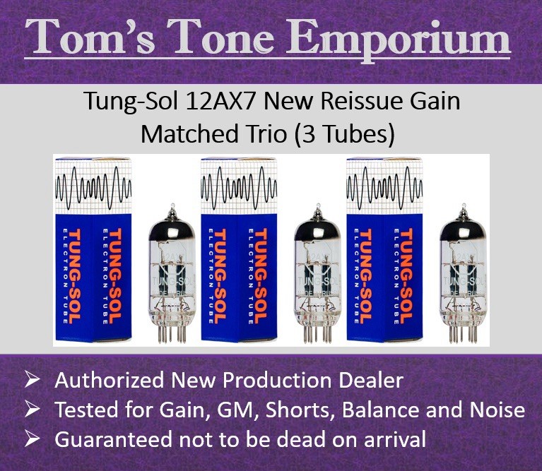 3 New In Box Gain Matched Tung-Sol 12AX7 Reissue Preamp Tubes