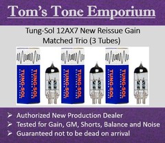 3 New In Box Gain Matched Tung-Sol 12AX7 Reissue Preamp Tubes
