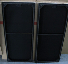 PAIR Fisher STV 873 grill frames with grill cloth for speakers 14×33.5