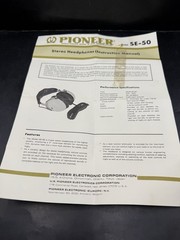 Vintage Pioneer SE-50 2-Way Headphones With Case And Instruction Manual