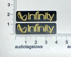 Infinity Reference Speaker Badge Logo Custom Made Engraved Solid Brass Pair