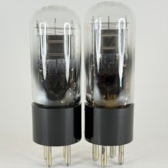 Tested Matched Pair National Union Type 20 Tubes (UX120 Equiv.) Engraved Bases