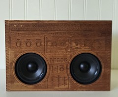 THE ORIGINAL Model Boombox Dribble Wood Laser Engraved by Jake Mize