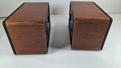 Vintage Realistic Minimus 7W Speakers Cat No 40-2039B Walnut Wood 8 Ohms 40W Max
