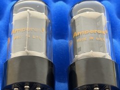 TWO Amperex 7591A Tubes / Amplitrex Tested / 1978 World Globe Logo