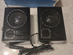 🔥Vintage Micro Speaker System Pair w/3.5mm Jack For Cassette & Phones EUC Works